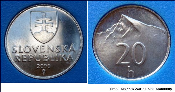 Slovakia 20 halierov from 2000 mint set.