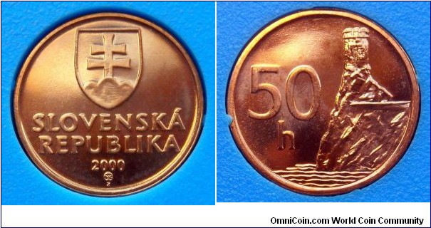 Slovakia 50 halierov from 2000 mint set.