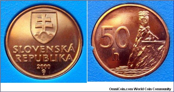 Slovakia 50 halierov from 2000 mint set.