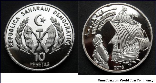 Western Sahara 10 pesetas. 2018
