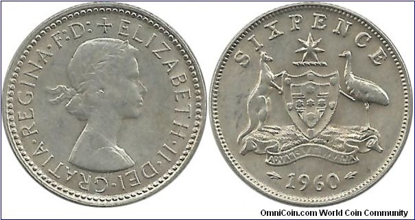 Australia 6 Pence 1960(m)