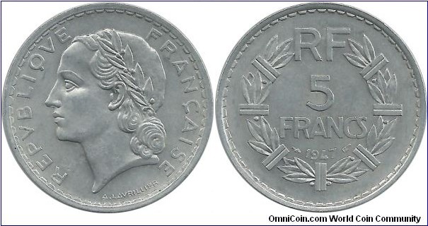 France 5 Francs 1947