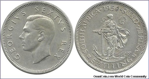 SouthAfrica-British 1 Shilling 1950