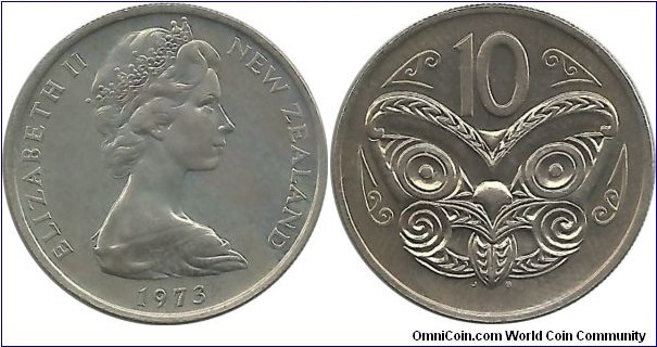 NewZealand 10 Cents 1973