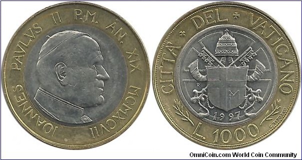 Vatican City 1000 Lire 1997