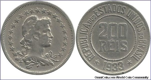 Brasil 200 Reis 1933