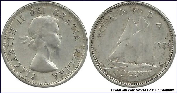 Canada 10 Cents 1953