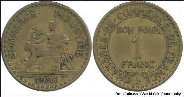 France 1 Franc 1924-open 4-