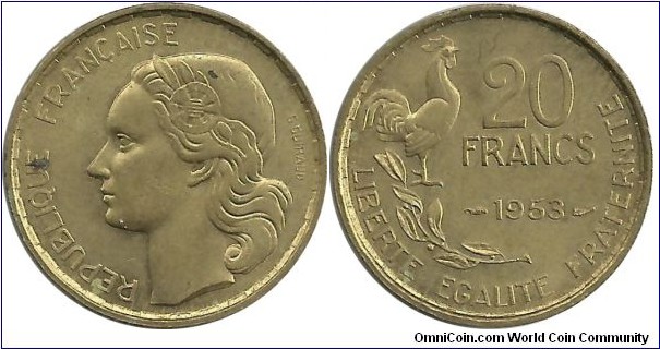 France 20 Francs 1953