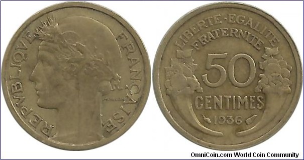 France 50 Centimes 1936