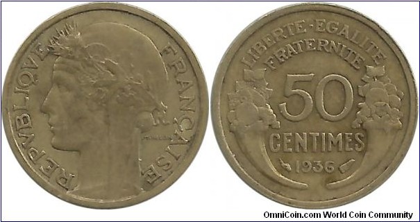 France 50 Centimes 1936