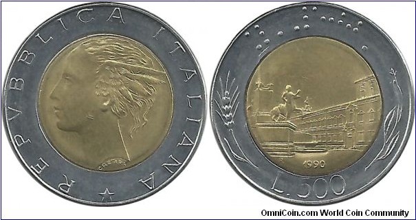 Italy 500 Lire 1990R