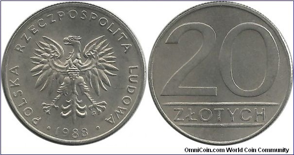 Poland 20 Zlotych 1988