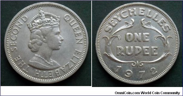 Seychelles 1 rupee.
1972, Mintage: 120.000 pieces.