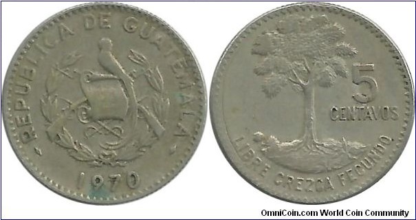 Guatemala 5 Centavos 1970