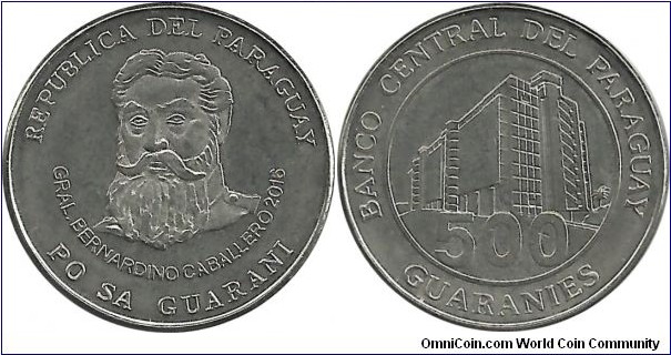Paraguay 500 Guaranies 2016