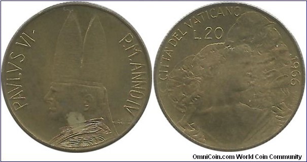 Vatican 20 Lire 1966