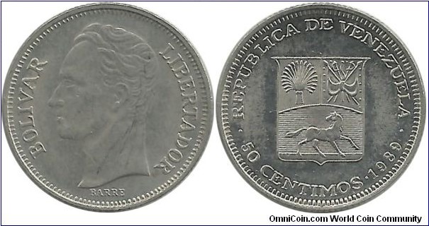 Venezuela 50 Centimos 1989(w)