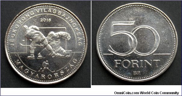 Hungary 50 forint.
2018, Ice Hockey World Championships 2018.