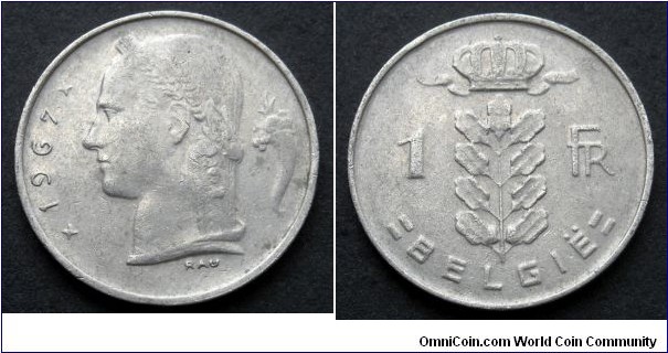 Belgium 1 franc.
1967, Belgie.