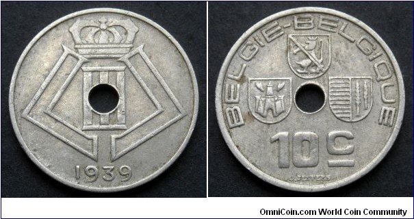 Belgium 10 centimes.
1939, Belgie-Belgique (II)