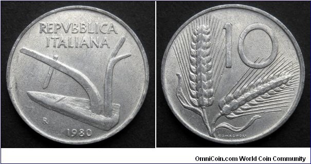 Italy 10 lire.
1980