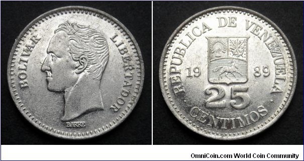 Venezuela 25 centimos.
1989