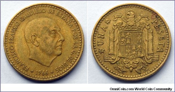 Spain 1 peseta.
1966 (1972)
