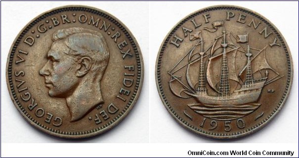 Half penny.
1950