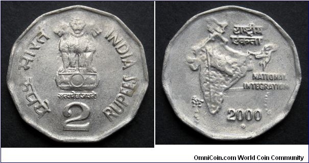 India 2 rupees.
2000, Mint Noida.