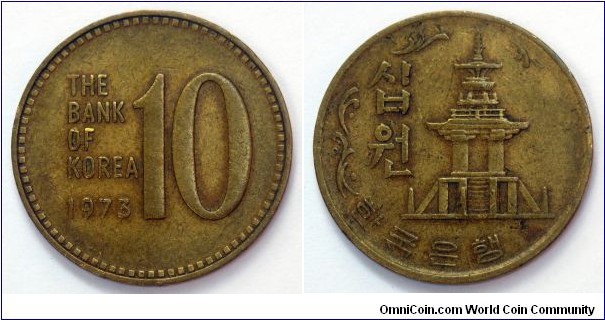Republic of Korea (South Korea) 10 won.
1973