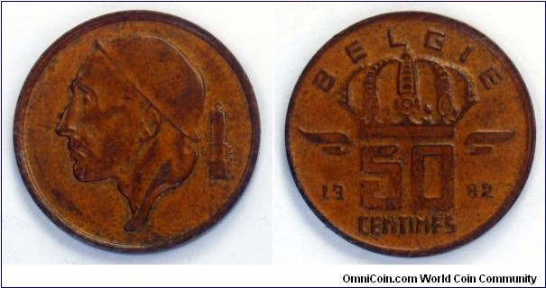Belgium 50 centimes.
1982, Belgie