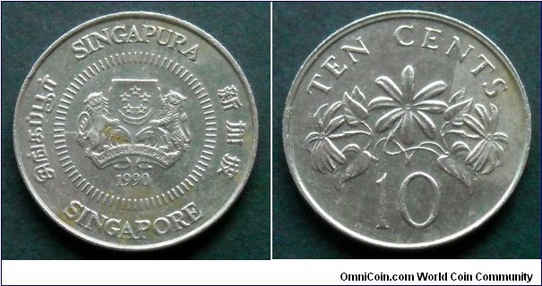 Singapore 10 cents.
1990