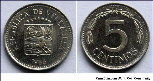 Venezuela 5 centimos.
1986