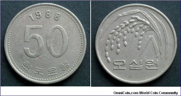 Republic of Korea (South Korea) 50 won.
1988