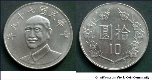 Taiwan 10 yuan.
1990