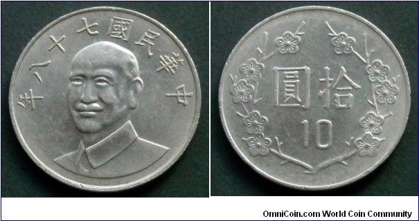 Taiwan 10 yuan.
1989