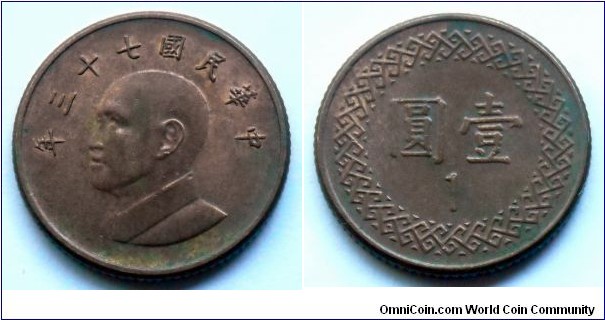 Taiwan 1 yuan.
1984