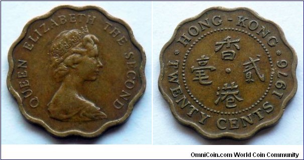 Hong Kong 20 cents.
1976