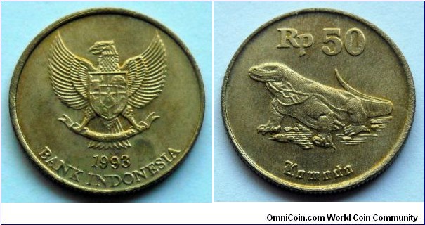 Indonesia 50 rupiah.
1993