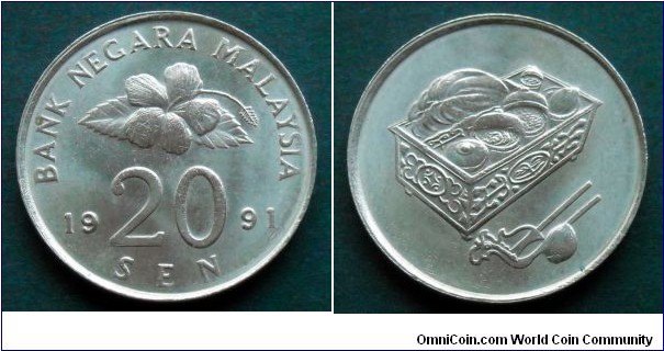 Malaysia 20 sen.
1991