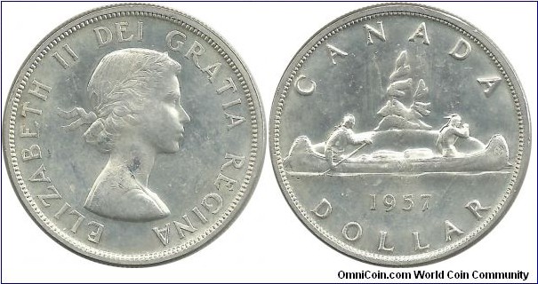 Canada 1 Dollar 1957 - Standard circulation coin