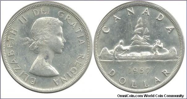Canada 1 Dollar 1957 - Standard circulation coin