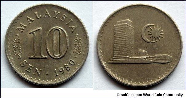 Malaysia 10 sen.
1980