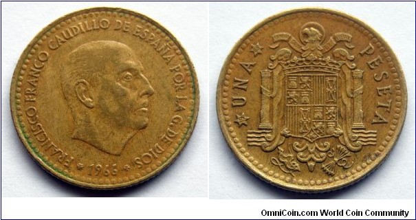Spain 1 peseta.
1966 (1968)