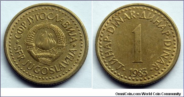 Yugoslavia 1 dinar.
1983