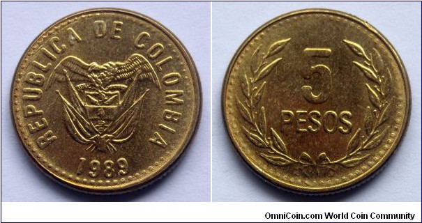 Colombia 5 pesos.
1989