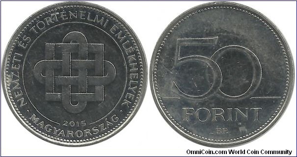 Hungary 50 Forint 2015 - Hungarian National and Historic Memorials