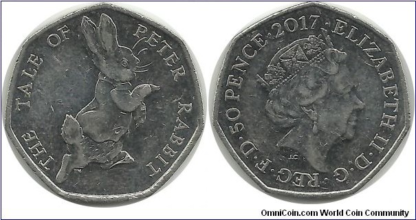 UKingdom 50 Pence 2017 - The Tale of Peter Rabbit-