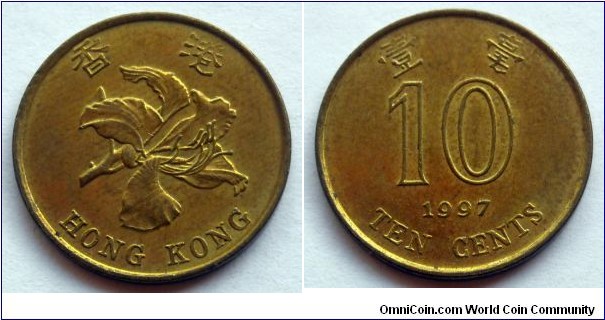 Hong Kong 10 cents.
1997